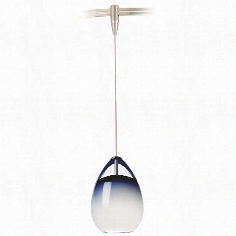 Conte Mporary Tech Lighting Alina Steel Blue Glass Monorail Pendant