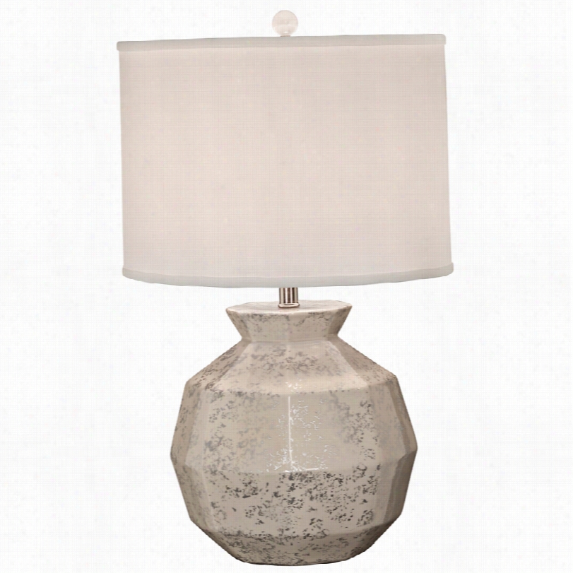 Contemporary Thumpeints Ge M Silver And White Ceramic 25-inch-h Table Lamp