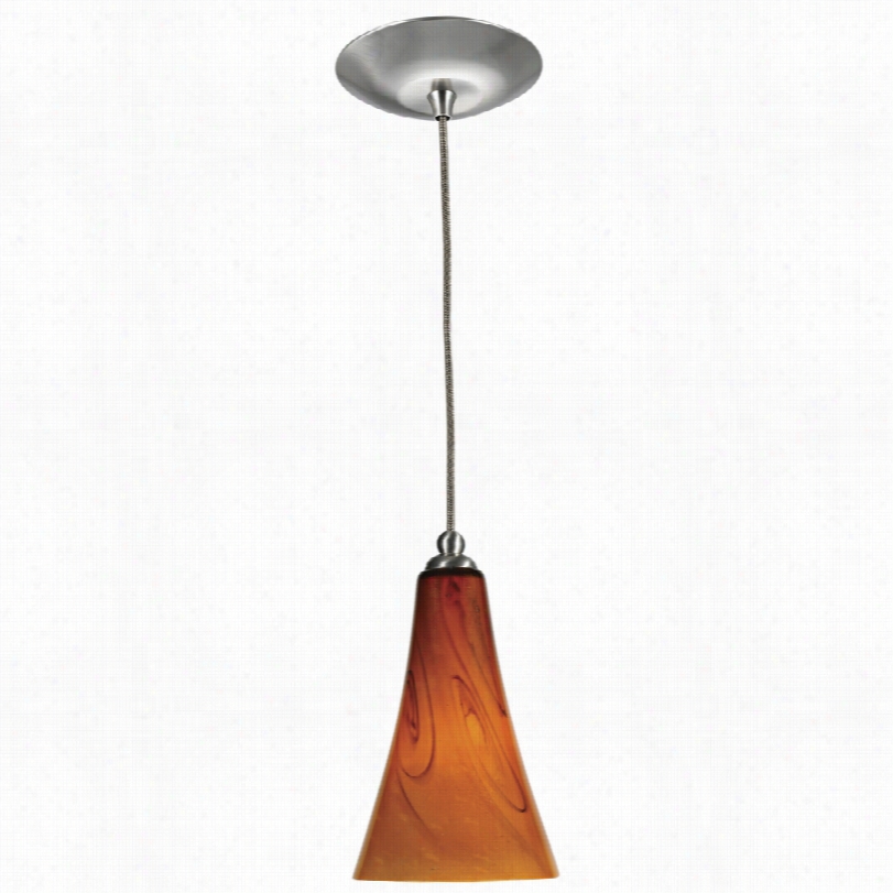 Conteporary Tortoise Cone Glassb Rushed Steel Modern Mini Chandelier