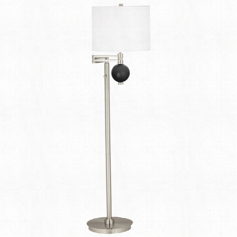 Contemporary Tricorn Black Nikko 58-inch-h Swing Arm Floor Lamp