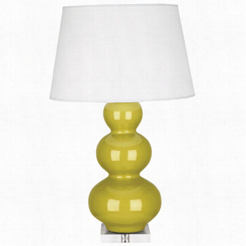 Contemporary Triple Gourd Citron Ceramic 33-inch-h Buffet Lamp