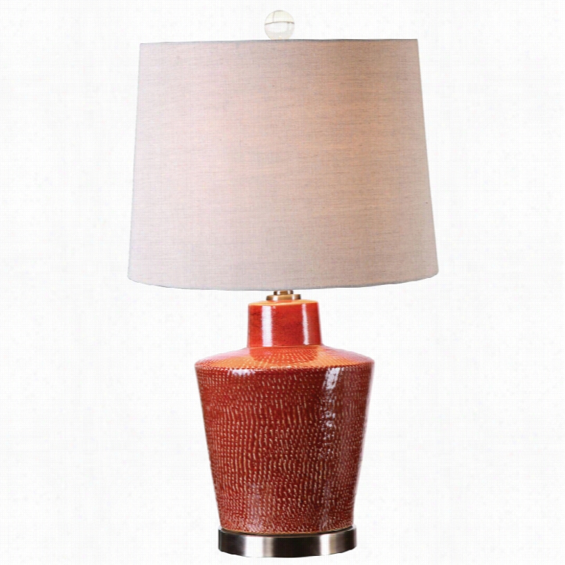 Contemporary Uttermoost Cronell Brick Red Ceramic Pitcher Table Lamp