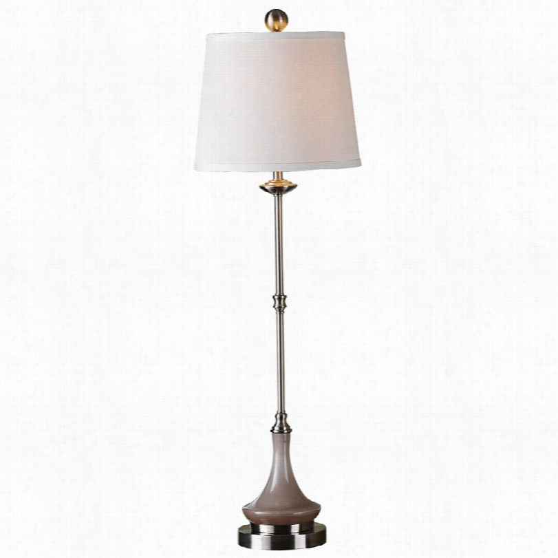 Contemporaryu Ttermost Kerman Taupe Gray Glass 36-inch-h Table Lamp