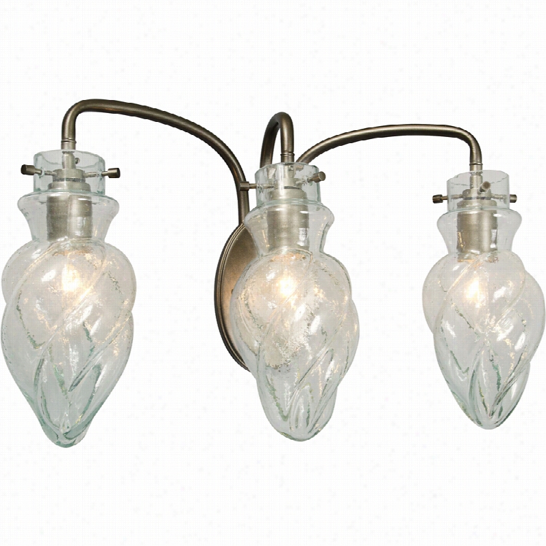 Contemporary Varaluz Vintage 3-light Spiral Glass Contemporary Bath Light