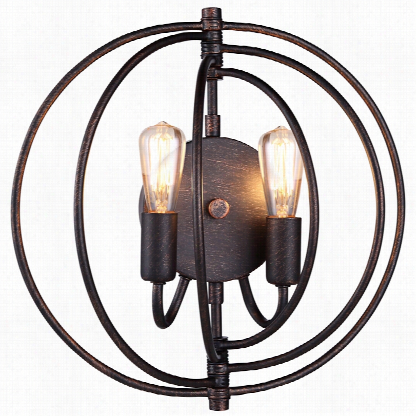 Coontemporary Vienne 13"" High Dark Bronze Round 2-light Wall Sconce