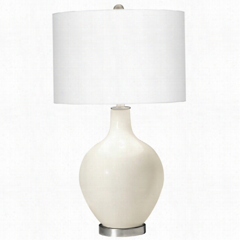 Contemporary West Highland Wbite Linen Shade 28 1/2-inch-h Ovo Table Lamp