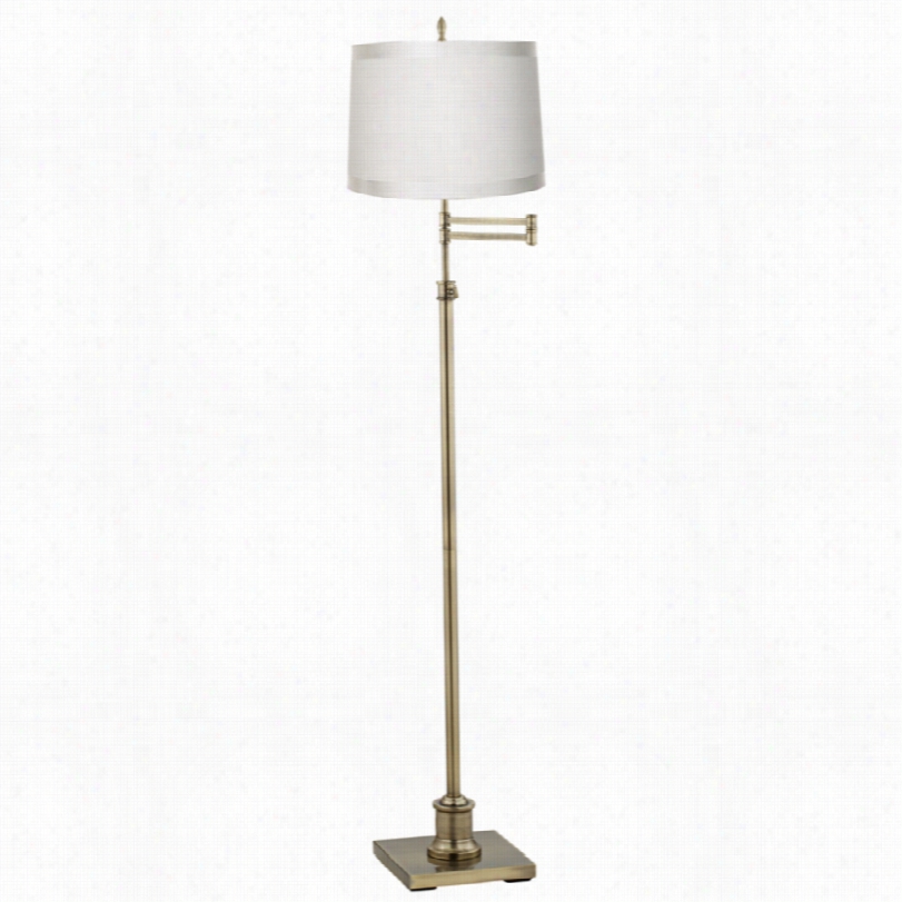 Contemporary Wsetbury Assurance With White Drum Shade Swing Arm Floor Lamp