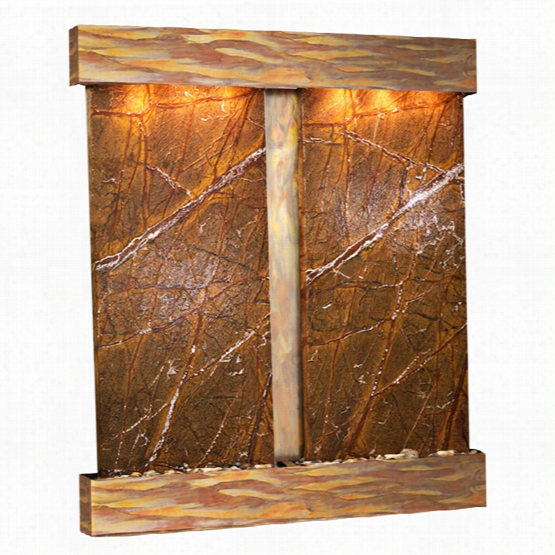 Cottonwood Falls Rustic Copper Brown Marble Wal L Fountain