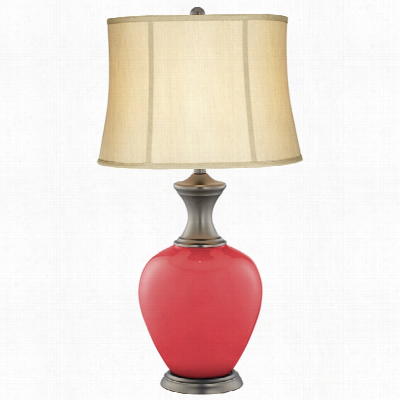 Transitional Cayenne Red Alison Glass 31 1/2-inch-h Table Lamp