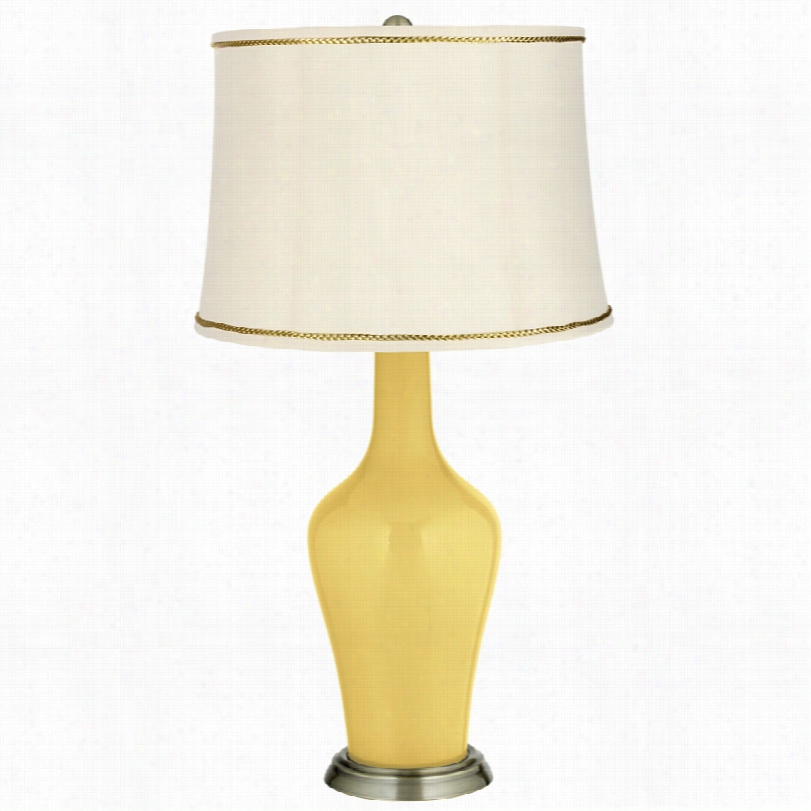 Transitional Narcissus And President's Braid Trim Anya Table Lamp