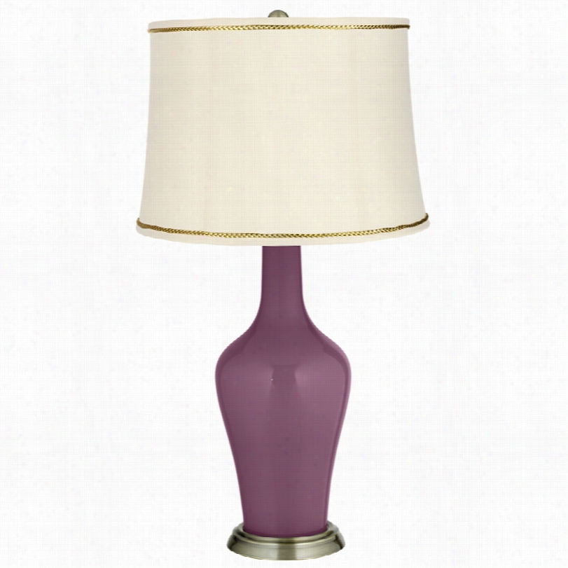 Transitionwl Grape Harvest Brass Table Lamp With President's Braid Trim