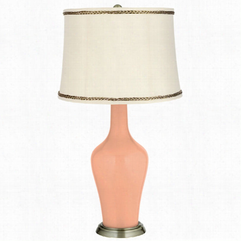 Transitional Mellow  Coral And Twist Trim 32 1/4-inch-h Anya Table Lamp