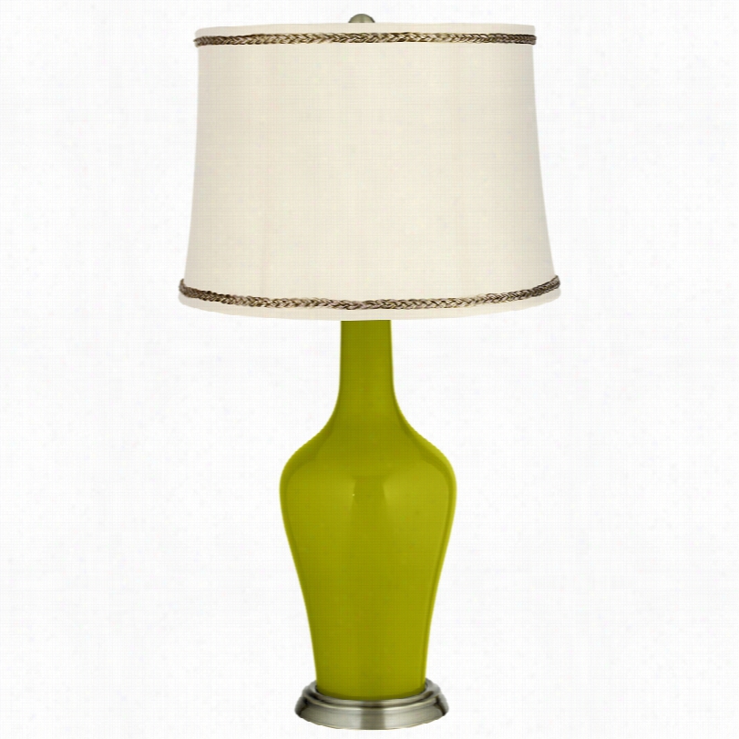 Transitional Olive Green Anya With Twist Trim 32 1/4-inch-h Tablee Lamp