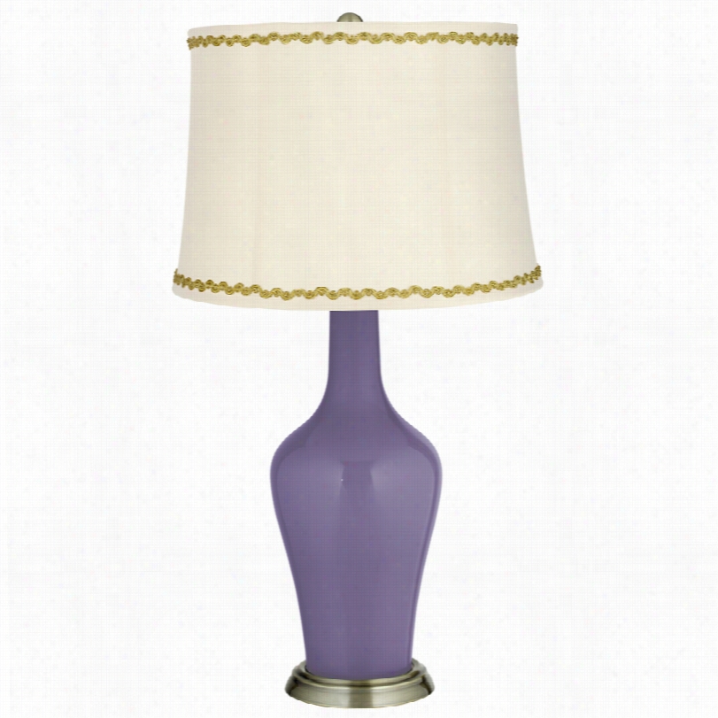 Transitional Purple Haze And Relaxed Undulate Trim Anya Table Lamp