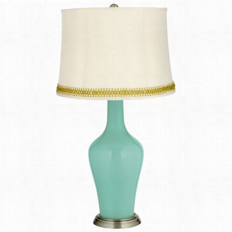 Transitional Rapture Blue And Open Weave Trim  A Nya Table Lamp