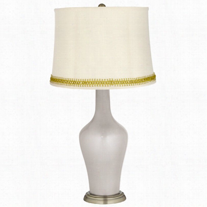 Transitional Silver Lining Metallic And Open Ewave Trim Anya Table Lamp