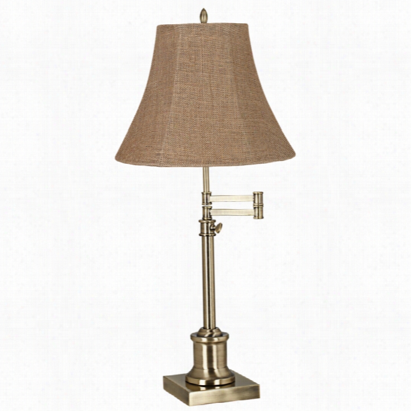 Transitional Westbury Natural Bell Brass Adjuatable Swng Arm Dek Lamp