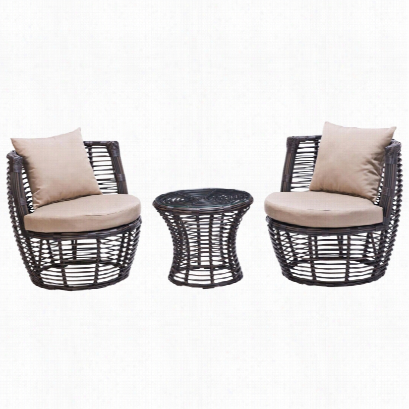 Transitional Zuo Stanley Brown Stacking Outdoor Patio Set