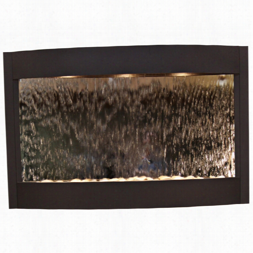 Calming Waters Recent Mirrored Textured Black Wall Fountain