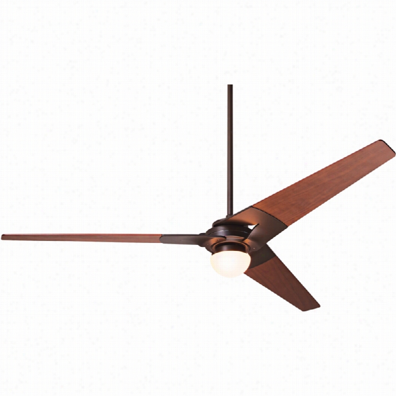 Contemporary 62"" Torsion Mahogany - Dark Bronze Small Lightc Eiling Fan