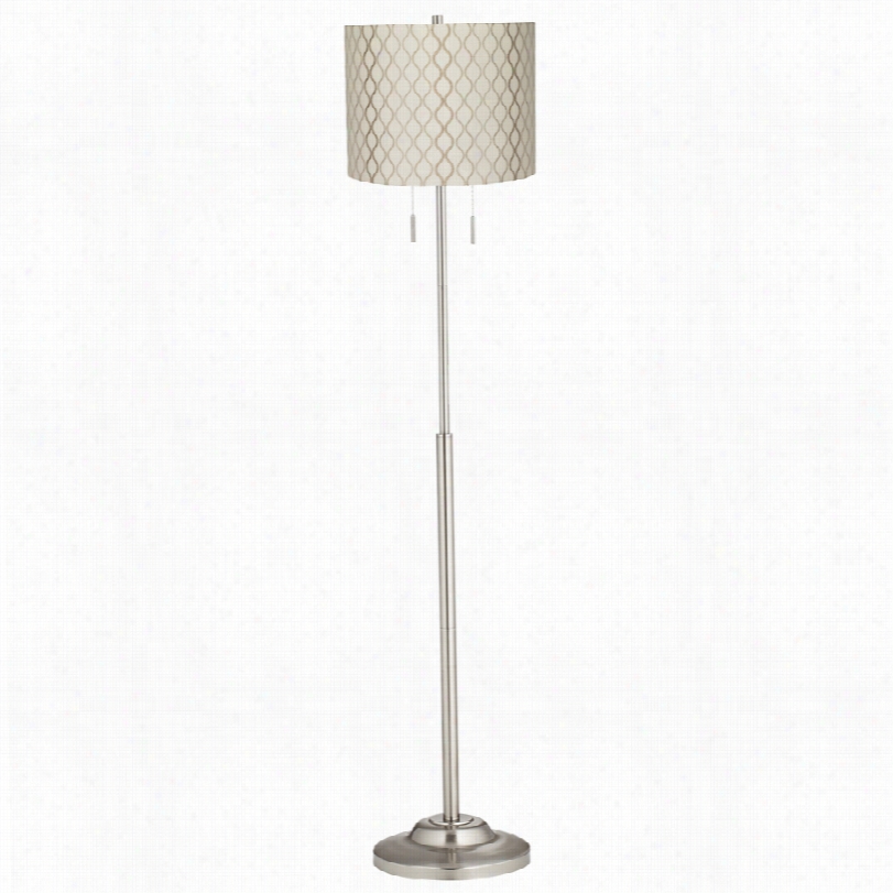 Contemporary Abba Embroidered Hourglass Contemporary Floor Lamp