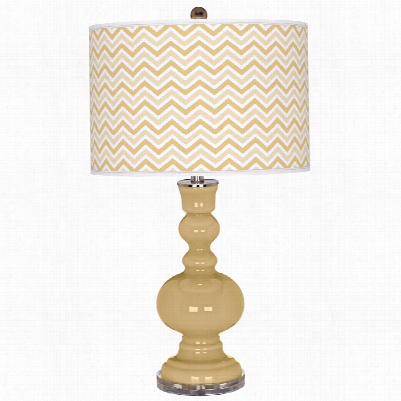 Contemporary Apothecary Natrow Zig Zag Drum Shade Color Plus Table Lamp