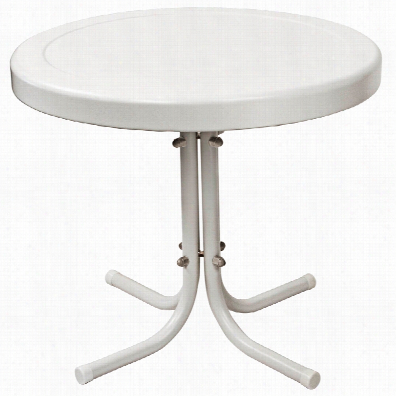 Contemporary Astor Alabaster White Powdercoat 20-inch Outdoor Side Table
