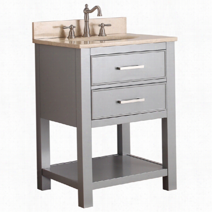 Contemporary Avanity Brooks Beige Top Gray Single Sinm Vanity