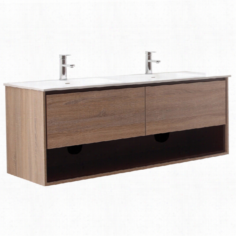 Contemporary Avanity Sonoma Restored Khaki Wood D Ouble Sink Vanity