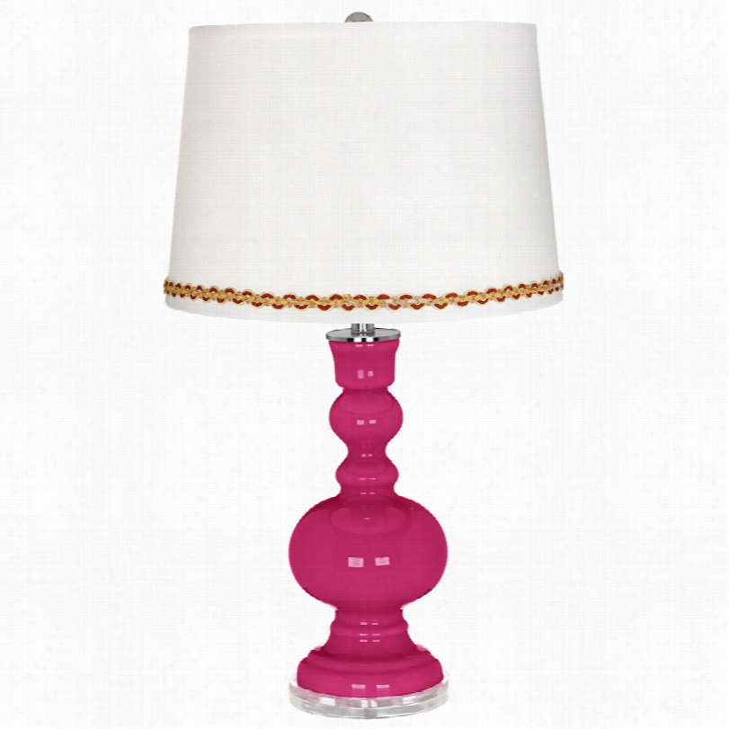 Contemporary Beetroot Purple Apothecary Tab Le Lamp With Serpentin E Trim