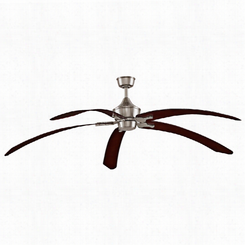 Contemporary Big Siland Brsuhed  Nickel Mahogany Curved  Ceiling Fan