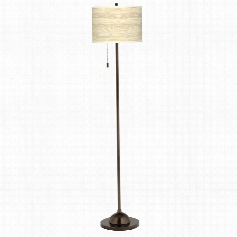 Contemporarry Birch Blonde Art Shade 62-inch-h Club Floor Lamp