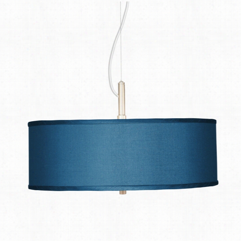 Contemporary Blue Faux Silk Contemporary Pendamt Light