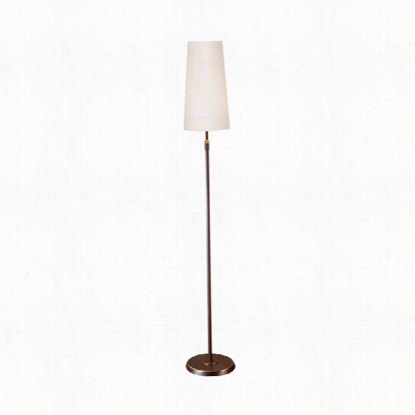 Contemporary Bronze White Narr0w Shade Adjustable Holtkoetterr Floor Lamp