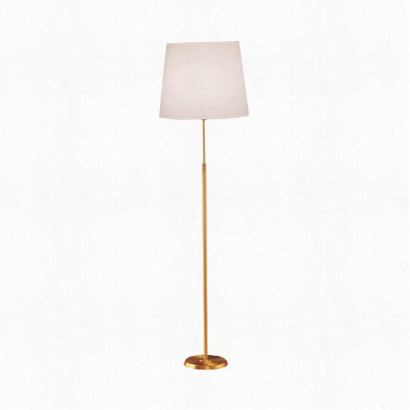 Conntemporary Brushed Brass Regular White Holtkoetter Floor Lamp