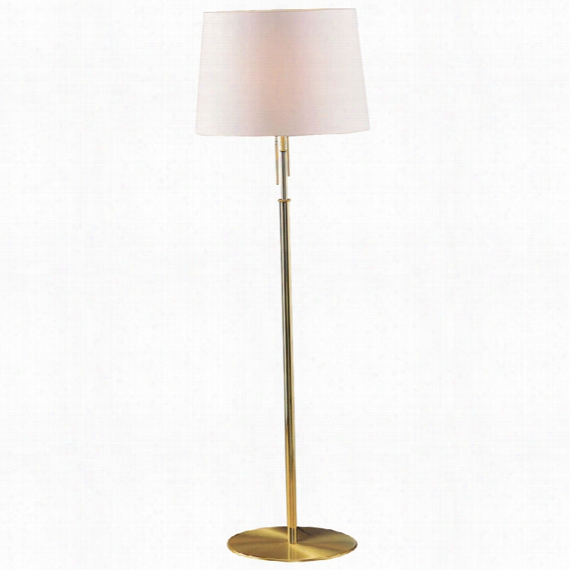 Cnotemporary Brushed Brass With White Adjustable  Holtkoetter Floor Lamp