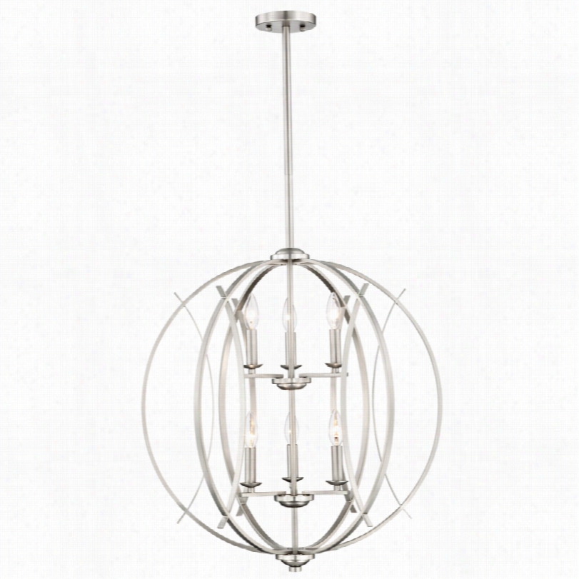 Contemporary Brushe Dnickel Spherical Modern Pendant Light