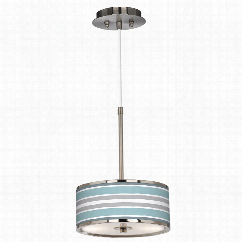 Contemporary Brushed Steel Multi Color Stripes Glow 2-light Pendant