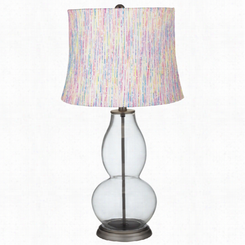 Contemporary Candy-stripe Sshadr Clear Fillable Double Gourd Table Lamp