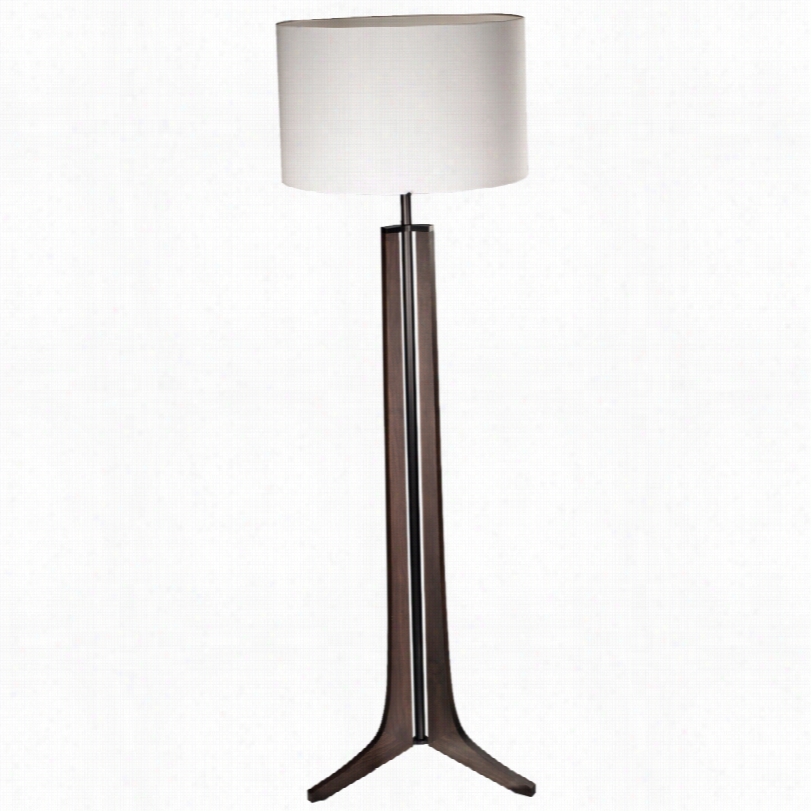 Contemporary Cdrno Forma Modern Black Walnut White 72-inch-h Floor Lamp