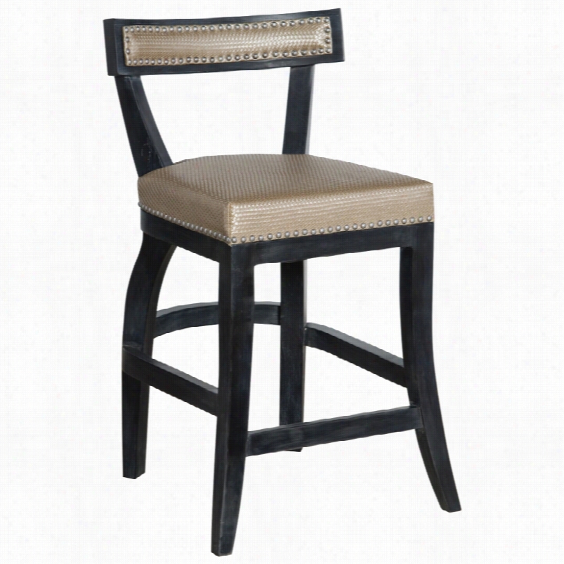 Contemporary Chloe Champagne Faux Leather Reckoner Stool