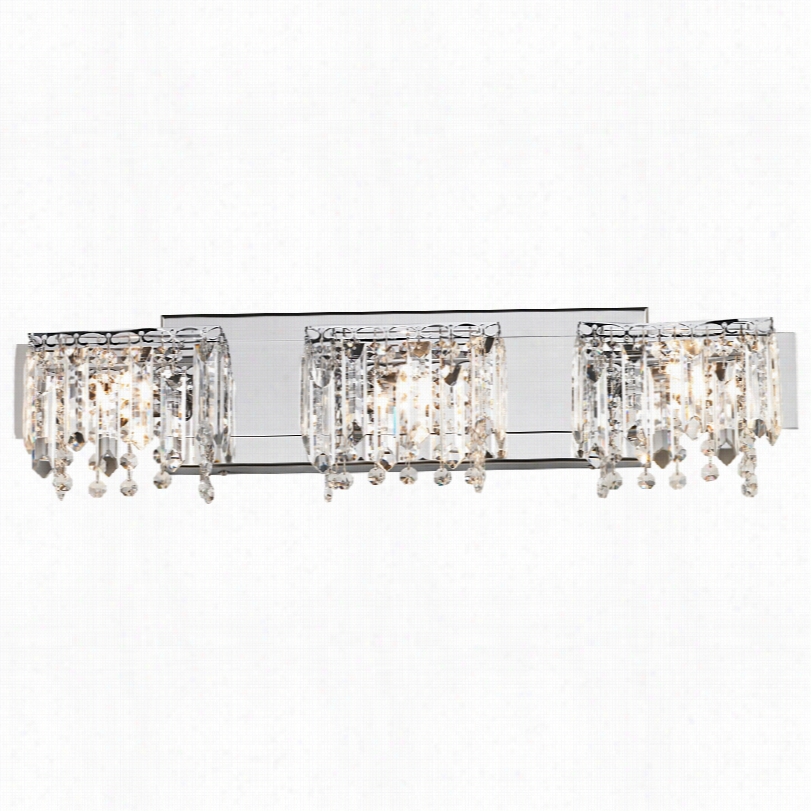 Contemporary Chrome Clear Crystal Strand Possini Euro Design Bath Light