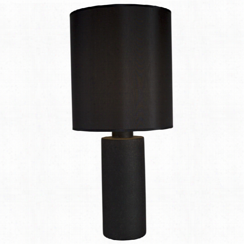 Contemporary Circa Cast Iron Ceramic Table Lamp With Black Hsade