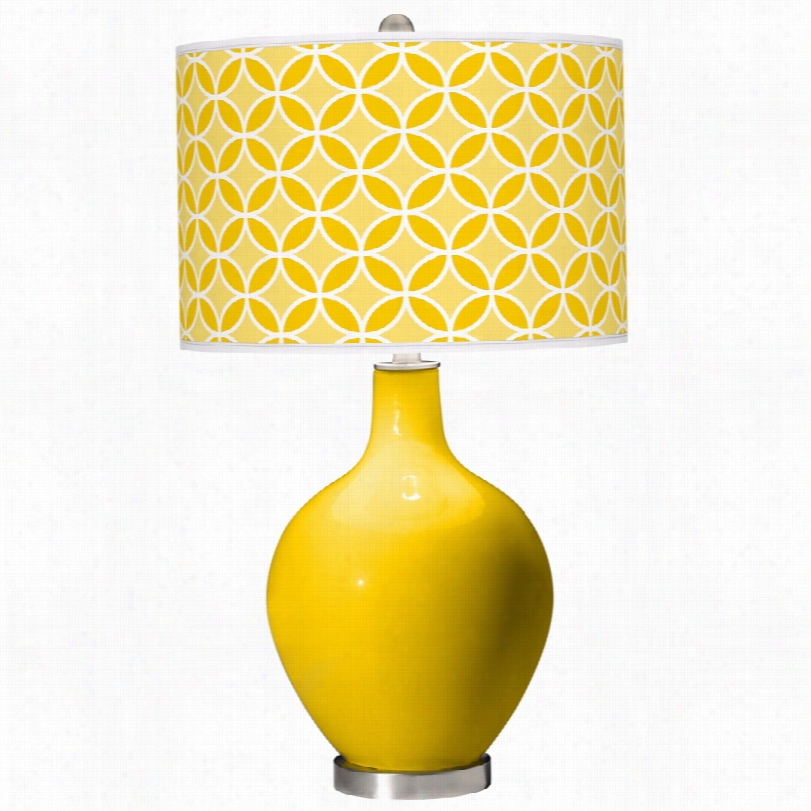 Contemporary Citrus Modern Steel With Circle Rnigs Ovo Table Lamp