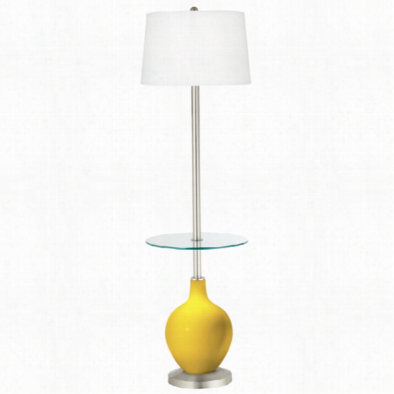 Contemporary Citrus Tray Table 59-inch-h Ovo Floor Lamp