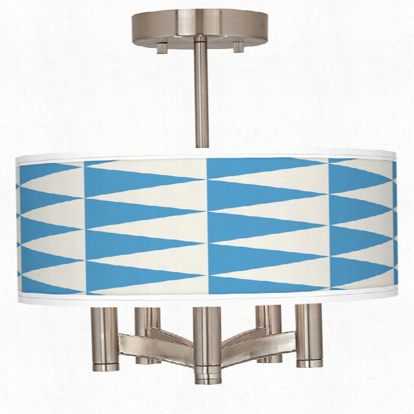 Contemporary Coastal Pennant Ava Nickel 5-light Ceiling Ligth