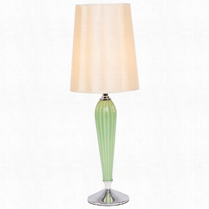 Contemporary Colette Apple Glass Table Lamp With Egyshsll Silk Shade