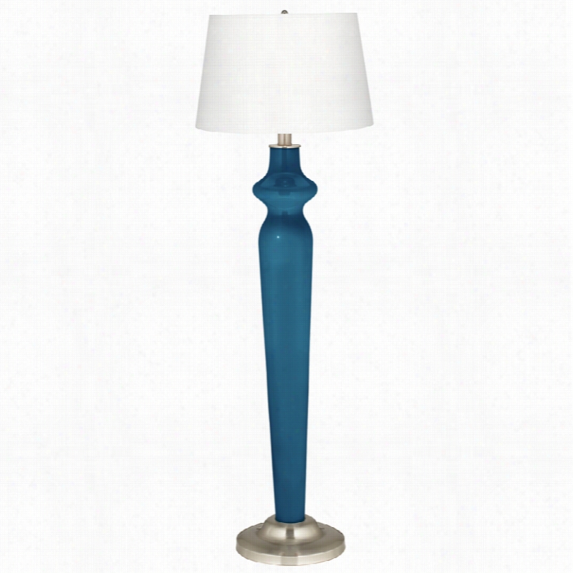 Contemporary Color Plus Bosporus Blue 12-inch-w Lido  Floor Lamp