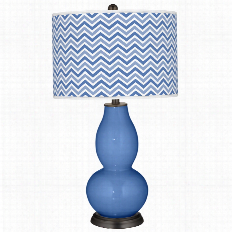 Contemporary Color Plus Dazzle Narrow  Zig Zag 29 1/2-inch=h Tble Lamp