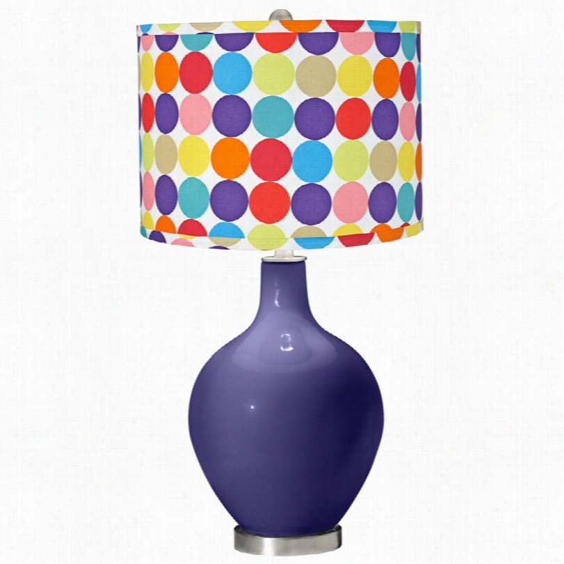 Contemporary Color Plus Multi-col0r Circles Valiant Violet Ovo  Table Lamp